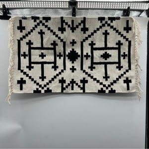 Nate Berkus  cotton rugs (2) 24x36 inch black and white.